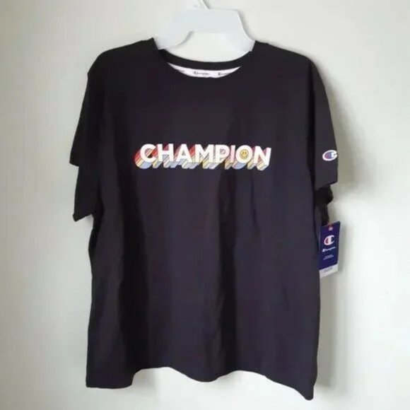 Champion Women Black Tshirt Size 2XL - Picture 1 of 7